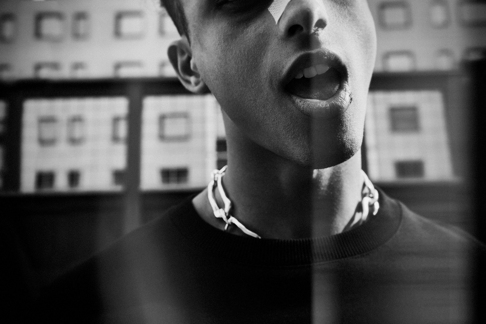 Krull magazine. Light Blows. photo Patrik Lindén, styling Andrea Davis Kronlund, makeup Emelie Wood Olsson, model Michael W at Stockholmsgruppen, fashion direction RL Pearsall