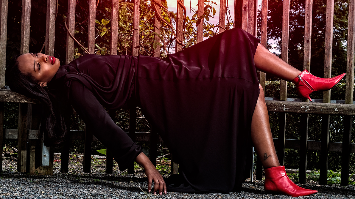 Krull magzine. Lydia Tsegay @femmeblk in black Emelie Book dress