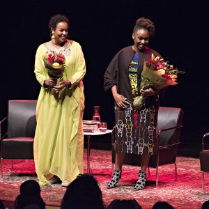 Author Chimamanda Ngozi Adichie talk with Amie Bramme Sey